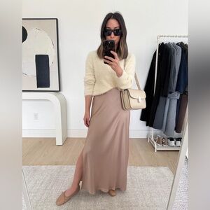 NWT Madewell Satin Maxi Slip Skirt